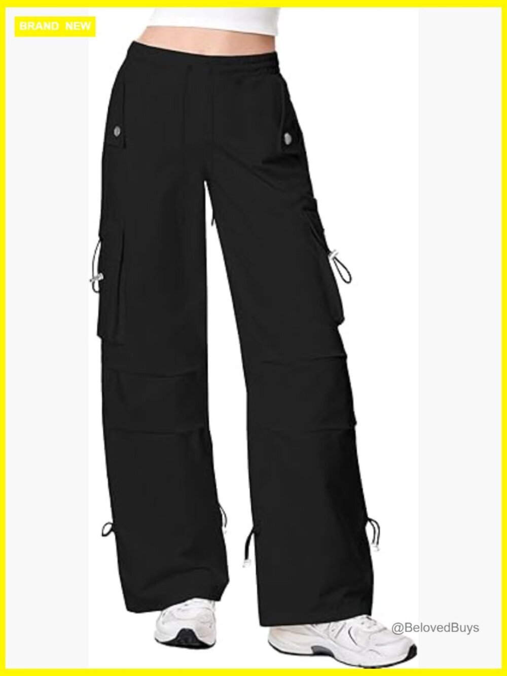 Y2K Parachute Cargo Pants Drawstring Baggy Streetwear Rave Pants